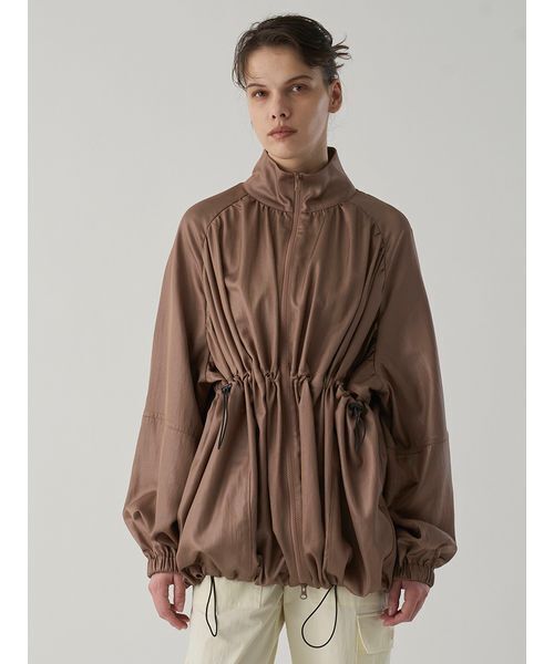 Henon.（ヘノン）の「GATHERING OVER COAT（ブルゾン・レディース・ライトブラウン/ブラック・F）」の3枚目の写真