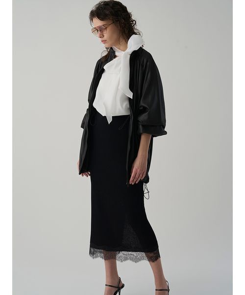 Henon.（ヘノン）の「GATHERING OVER COAT（ブルゾン・レディース・ライトブラウン/ブラック・F）」の5枚目の写真