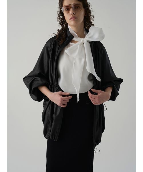 Henon.（ヘノン）の「GATHERING OVER COAT（ブルゾン・レディース・ライトブラウン/ブラック・F）」の6枚目の写真