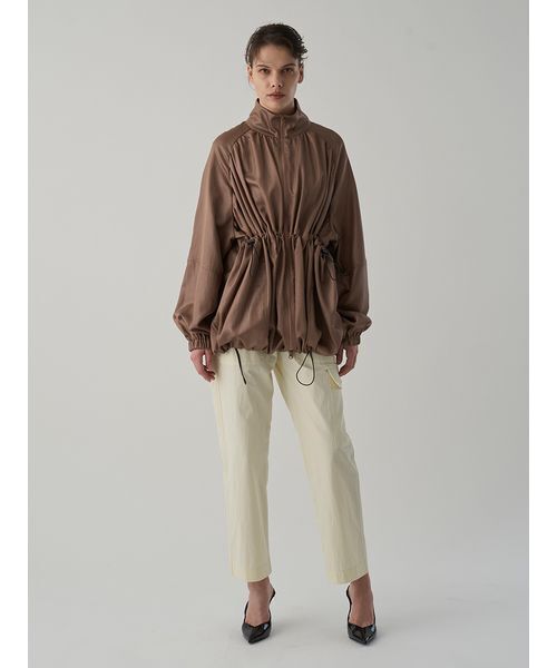 Henon.（ヘノン）の「GATHERING OVER COAT（ブルゾン・レディース・ライトブラウン/ブラック・F）」の7枚目の写真