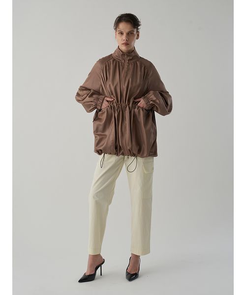 Henon.（ヘノン）の「GATHERING OVER COAT（ブルゾン・レディース・ライトブラウン/ブラック・F）」の8枚目の写真