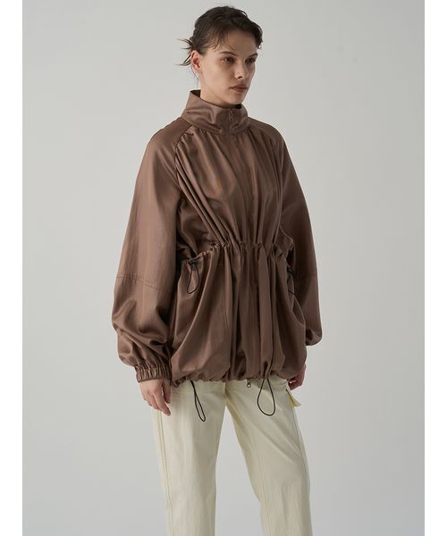 Henon.（ヘノン）の「GATHERING OVER COAT（ブルゾン・レディース・ライトブラウン/ブラック・F）」の9枚目の写真