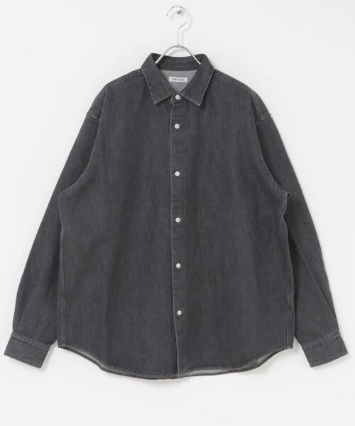 FORK&SPOON(フォークアンドスプーン)の「FORK&SPOON ペーパーデニムシャツ(シャツ/ブラウス・メンズ・ブラック/ブルー・4/5)」の8枚目の写真