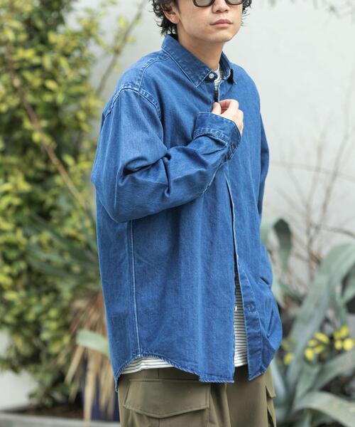 FORK&SPOON(フォークアンドスプーン)の「FORK&SPOON ペーパーデニムシャツ(シャツ/ブラウス・メンズ・ブラック/ブルー・4/5)」の14枚目の写真