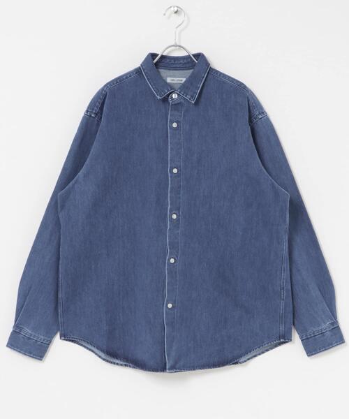 FORK&SPOON(フォークアンドスプーン)の「FORK&SPOON ペーパーデニムシャツ(シャツ/ブラウス・メンズ・ブラック/ブルー・4/5)」の16枚目の写真