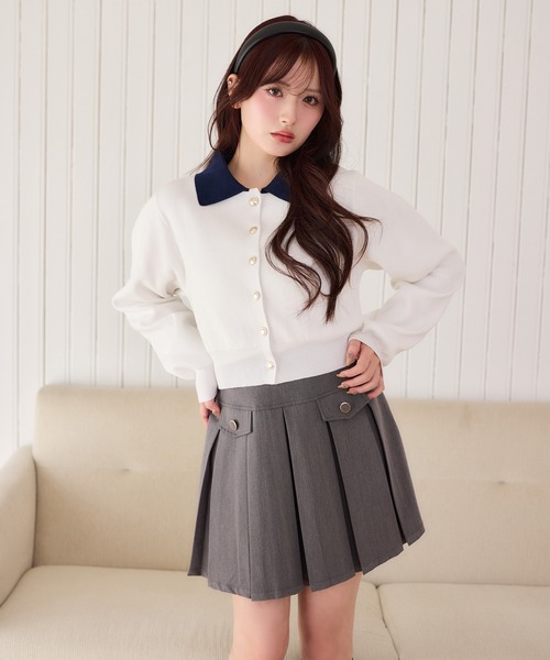 one after another NICE CLAUP(ワンアフターアナザーナイスクラップ)の「新色追加/【S/Mサイズ展開】金ボタンプリーツミニスカート(スカート・レディース・ブラック系その他/杢グレー/ベージュ系その他・SMALL/MEDIUM)」の17枚目の写真