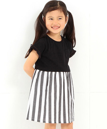 B:MING by BEAMS | ビーミング by ビームス / カット×布帛ストライプワンピース(ワンピース)