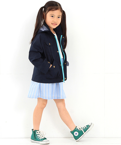 B:MING by BEAMS（ビーミングバイビームス）の「ビーミング by ビームス / カット×布帛ストライプワンピース（ワンピース・キッズ・トップグレー/ブラック/ホワイト・130/110/90/100/120/80）」の7枚目の写真