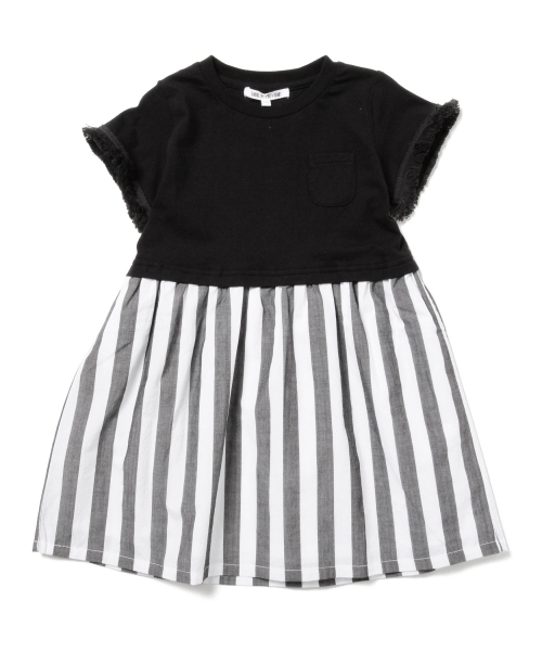 B:MING by BEAMS（ビーミングバイビームス）の「ビーミング by ビームス / カット×布帛ストライプワンピース（ワンピース・キッズ・トップグレー/ブラック/ホワイト・130/110/90/100/120/80）」の14枚目の写真