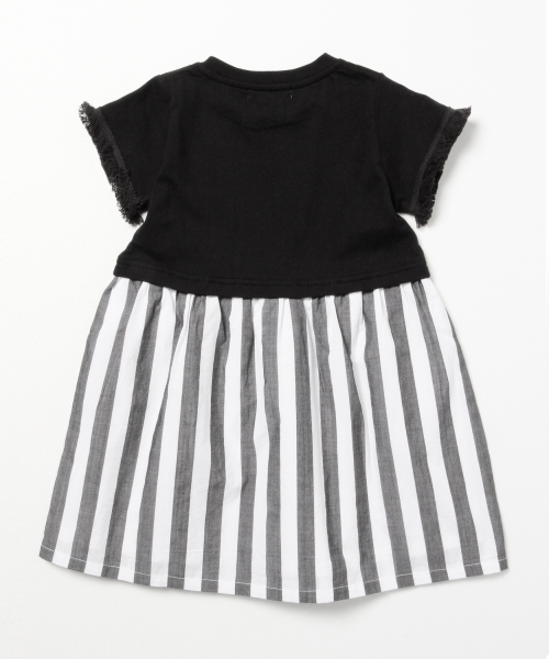 B:MING by BEAMS（ビーミングバイビームス）の「ビーミング by ビームス / カット×布帛ストライプワンピース（ワンピース・キッズ・トップグレー/ブラック/ホワイト・130/110/90/100/120/80）」の15枚目の写真