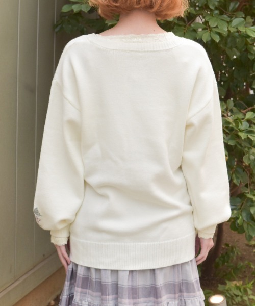 axes femme（アクシーズファム）の「薔薇×蝶刺繍ロングカーディガン（テーラードジャケット・レディース・ホワイト/モカ/グリーン・FREE）」の20枚目の写真