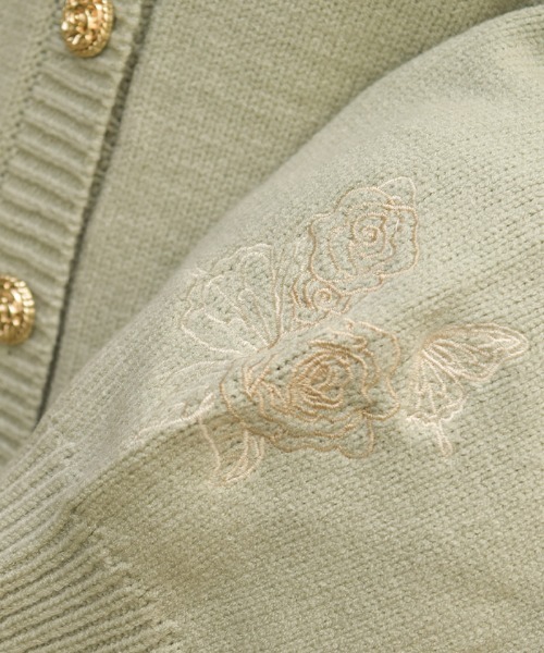 axes femme（アクシーズファム）の「薔薇×蝶刺繍ロングカーディガン（テーラードジャケット・レディース・ホワイト/モカ/グリーン・FREE）」の12枚目の写真
