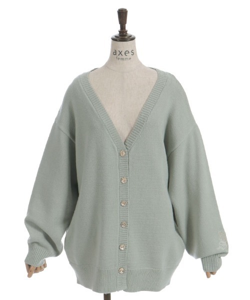 axes femme（アクシーズファム）の「薔薇×蝶刺繍ロングカーディガン（テーラードジャケット・レディース・ホワイト/モカ/グリーン・FREE）」の16枚目の写真