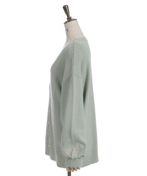 axes femme（アクシーズファム）の「薔薇×蝶刺繍ロングカーディガン（テーラードジャケット・レディース・ホワイト/モカ/グリーン・FREE）」の17枚目の写真