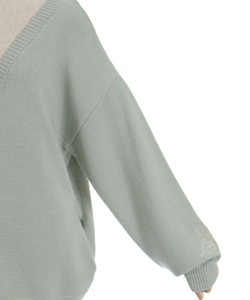 axes femme（アクシーズファム）の「薔薇×蝶刺繍ロングカーディガン（テーラードジャケット・レディース・ホワイト/モカ/グリーン・FREE）」の8枚目の写真