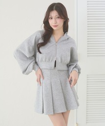 Ambre Neige（アンブルネージュ）の「rhinestone w zip hoodie / ラインストーンWジップパーカー（パーカー）」