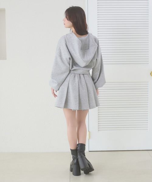 Ambre Neige（アンブルネージュ）の「rhinestone w zip hoodie / ラインストーンWジップパーカー（パーカー・レディース・杢グレー/ブラック・FREE）」の22枚目の写真