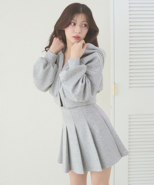 Ambre Neige（アンブルネージュ）の「rhinestone w zip hoodie / ラインストーンWジップパーカー（パーカー・レディース・杢グレー/ブラック・FREE）」の17枚目の写真