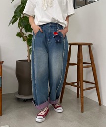 DOUBLE NAME | 下糸配色ウエストボタン調節パンツ(その他パンツ)