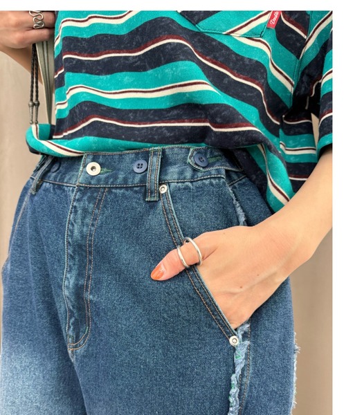 下糸配色ウエストボタン調節パンツ（その他パンツ）｜DOUBLE NAME