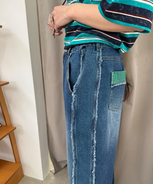 下糸配色ウエストボタン調節パンツ（その他パンツ）｜DOUBLE NAME