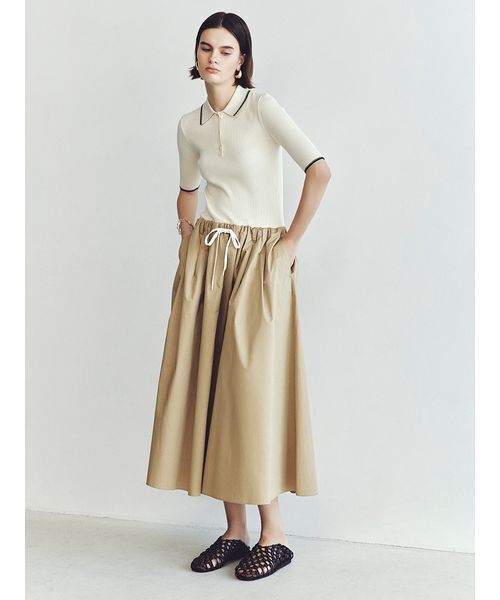 Mila Owen（ミラオーウェン）の「メッシュバレエ（バレエシューズ・レディース・アイボリー/ダークブラウン/レッド・38/37/36）」の7枚目の写真