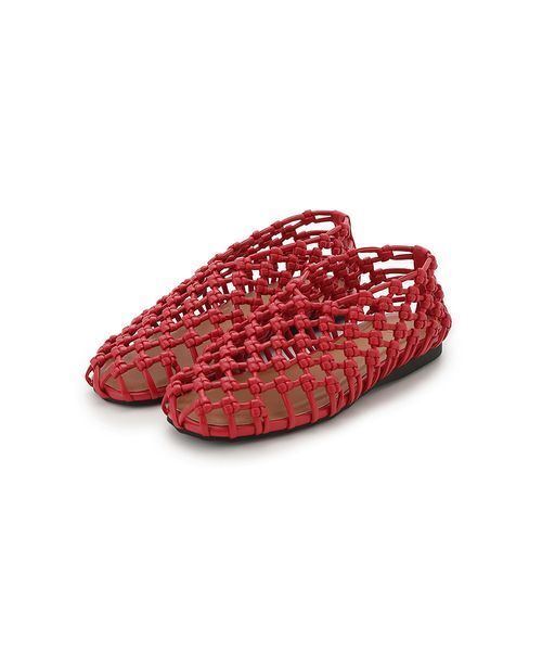 Mila Owen（ミラオーウェン）の「メッシュバレエ（バレエシューズ・レディース・アイボリー/ダークブラウン/レッド・38/37/36）」の21枚目の写真