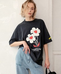 【MATATABI】flower TEE / ブラック [MTTB-T-006]