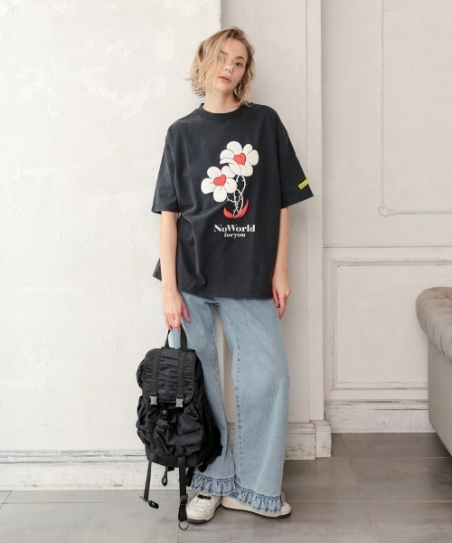 STYLISE（スタイライズ）の「【MATATABI】flower TEE / ブラック [MTTB-T-006]（Tシャツ/カットソー・メンズ・ブラック・M/L）」の2枚目の写真