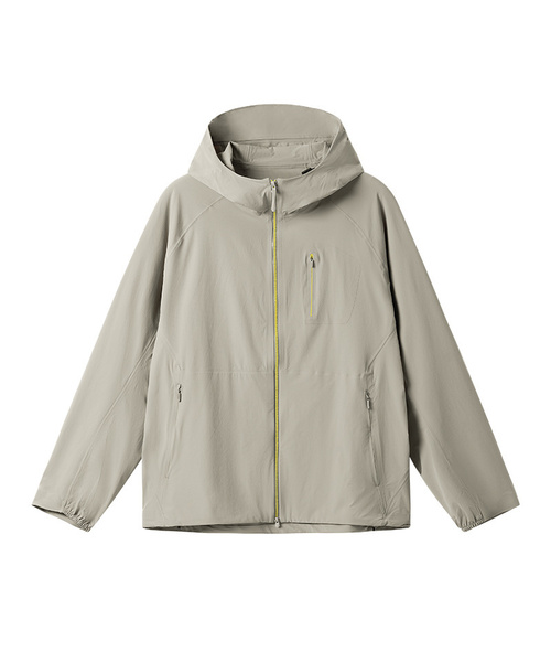 BUTTON SEOUL(ボタンソウル)の「ツーウェイジップアップストレッチウーブンウインドブレーカージャケット(4 COLORS)(ナイロンジャケット・メンズ・ブラック/ブルー/ライトグレー/イエロー・M(48)/L(50)/XL)」の2枚目の写真