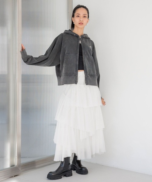 BAYFLOW(ベイフロー)の「【HEREIAM】デコラティブスカート(スカート・レディース・オフホワイト/ブラック・FREE)」の3枚目の写真