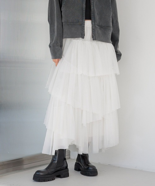 BAYFLOW(ベイフロー)の「【HEREIAM】デコラティブスカート(スカート・レディース・オフホワイト/ブラック・FREE)」の11枚目の写真