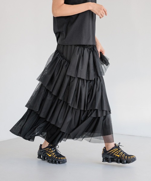 BAYFLOW(ベイフロー)の「【HEREIAM】デコラティブスカート(スカート・レディース・オフホワイト/ブラック・FREE)」の19枚目の写真