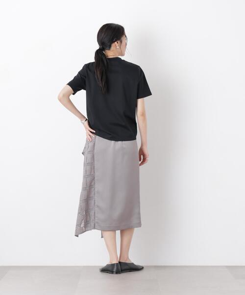 NANO universe(ナノユニバース)の「DressT/シルケットスムースモックネックTシャツ(Tシャツ/カットソー・レディース・ホワイト/ブラック/グレー系その他4・M/S)」の9枚目の写真