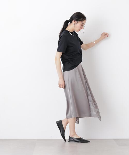 NANO universe(ナノユニバース)の「DressT/シルケットスムースモックネックTシャツ(Tシャツ/カットソー・レディース・ホワイト/ブラック/グレー系その他4・M/S)」の10枚目の写真
