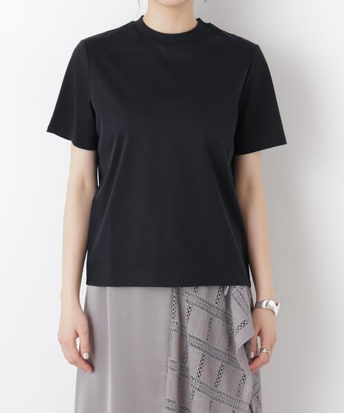 NANO universe(ナノユニバース)の「DressT/シルケットスムースモックネックTシャツ(Tシャツ/カットソー・レディース・ホワイト/ブラック/グレー系その他4・M/S)」の12枚目の写真