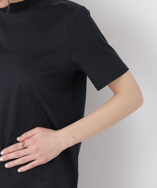 NANO universe(ナノユニバース)の「DressT/シルケットスムースモックネックTシャツ(Tシャツ/カットソー・レディース・ホワイト/ブラック/グレー系その他4・M/S)」の16枚目の写真