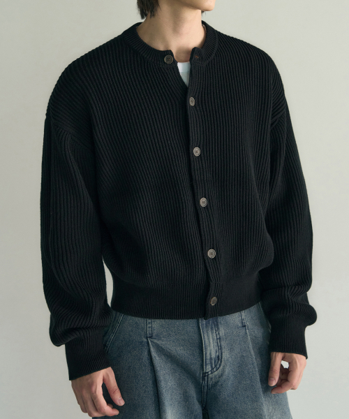 ROTEMBER（ローテンバー）の「アーカイブコットンクロップニットカーディガン[BLACK]（カーディガン/ボレロ・メンズ・その他・MEDIUM/LARGE/X-LARGE）」の2枚目の写真