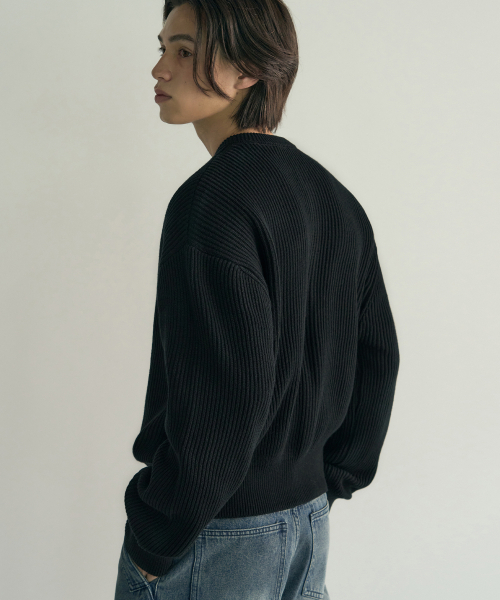 ROTEMBER（ローテンバー）の「アーカイブコットンクロップニットカーディガン[BLACK]（カーディガン/ボレロ・メンズ・その他・MEDIUM/LARGE/X-LARGE）」の4枚目の写真