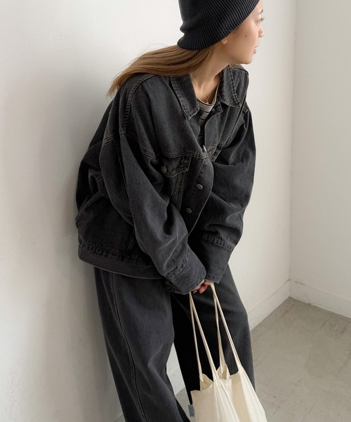 PICHI（ピイチ）の「ルーズデニムジャケット（デニムジャケット・レディース・ブラック/ブルー・FREE）」の10枚目の写真