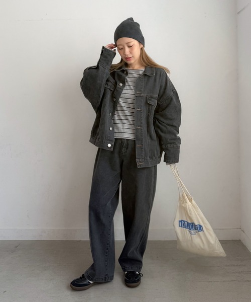 PICHI（ピイチ）の「ルーズデニムジャケット（デニムジャケット・レディース・ブラック/ブルー・FREE）」の5枚目の写真