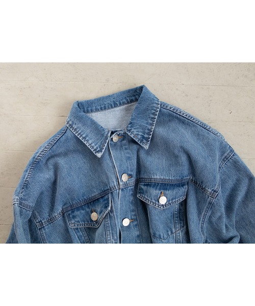 PICHI（ピイチ）の「ルーズデニムジャケット（デニムジャケット・レディース・ブラック/ブルー・FREE）」の21枚目の写真