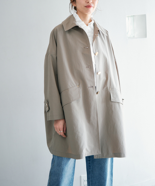 IENA（イエナ）の「《一部カラー別注》MACKINTOSH/マッキントッシュ HUMBIE MB L261HI1158BGALK（ステンカラーコート・レディース・ネイビー/ライトグレー・38/36）」の4枚目の写真