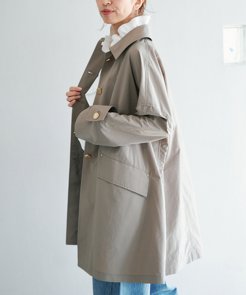 IENA（イエナ）の「《一部カラー別注》MACKINTOSH/マッキントッシュ HUMBIE MB L261HI1158BGALK（ステンカラーコート・レディース・ネイビー/ライトグレー・38/36）」の6枚目の写真