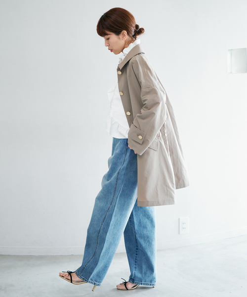 IENA（イエナ）の「《一部カラー別注》MACKINTOSH/マッキントッシュ HUMBIE MB L261HI1158BGALK（ステンカラーコート・レディース・ネイビー/ライトグレー・38/36）」の7枚目の写真