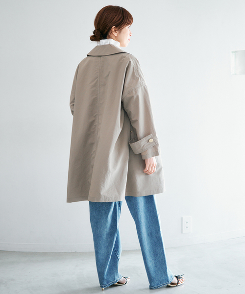 IENA（イエナ）の「《一部カラー別注》MACKINTOSH/マッキントッシュ HUMBIE MB L261HI1158BGALK（ステンカラーコート・レディース・ネイビー/ライトグレー・38/36）」の8枚目の写真