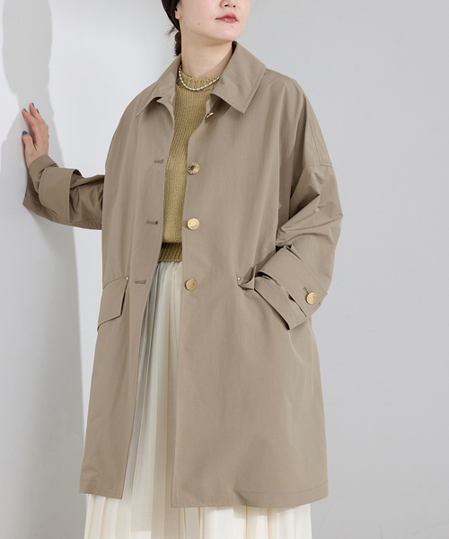 IENA（イエナ）の「《一部カラー別注》MACKINTOSH/マッキントッシュ HUMBIE MB L261HI1158BGALK（ステンカラーコート・レディース・ネイビー/ライトグレー・38/36）」の11枚目の写真