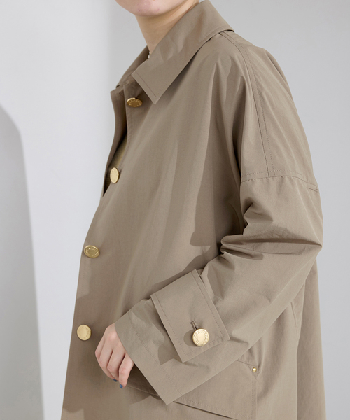 IENA（イエナ）の「《一部カラー別注》MACKINTOSH/マッキントッシュ HUMBIE MB L261HI1158BGALK（ステンカラーコート・レディース・ネイビー/ライトグレー・38/36）」の13枚目の写真