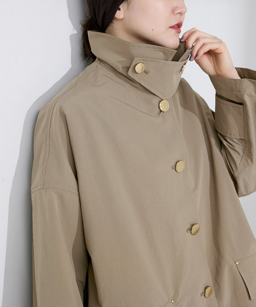 IENA（イエナ）の「《一部カラー別注》MACKINTOSH/マッキントッシュ HUMBIE MB L261HI1158BGALK（ステンカラーコート・レディース・ネイビー/ライトグレー・38/36）」の15枚目の写真