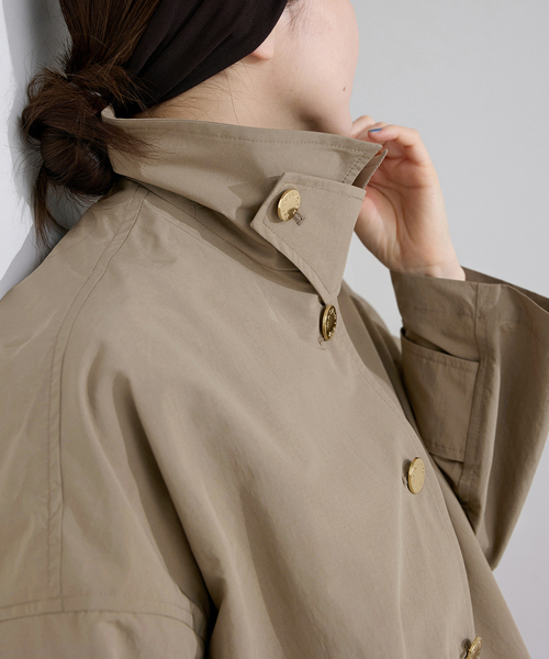 IENA（イエナ）の「《一部カラー別注》MACKINTOSH/マッキントッシュ HUMBIE MB L261HI1158BGALK（ステンカラーコート・レディース・ネイビー/ライトグレー・38/36）」の16枚目の写真